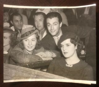 1939 Acme Antique Photo Barbara Stanwyck & Robert Taylor At Sonja Henie
