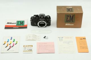 Rare Red D Mark Nikon Em Black 35mm Slr Film Camera Body Japan