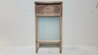 Antique National Washboard Company No 860 Glass Clothes Washer Vtg Soap Saving
