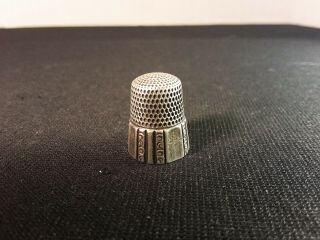 Antique Vintage Decorated Sterling Silver Thimble Size 9
