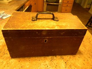 Antique / Vintage Wooden Machinist Tool Box Character & Patina Shabby Chic
