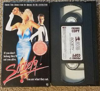 Society On Vhs - Cult Horror Yuzna Rare Oop Screener (does Not Play As - Is)