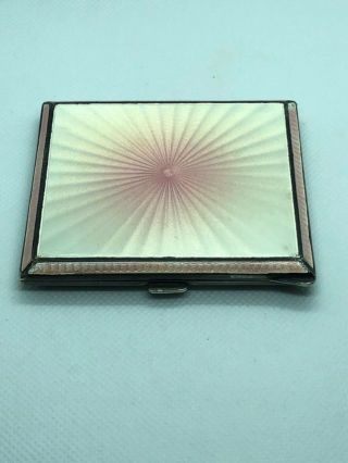 Rare Antique Enamel Sterling Silver Cigarette Case Box Or Powder Compacte