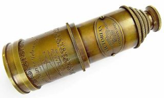 Victorian Marine Old Antique Telescope 18 " Maritime Nautical Brass Spyglass Gift