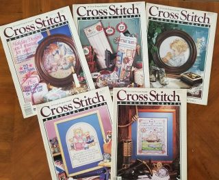 Rare Cross Stitch & Country Crafts Magazines - 5 Issues From 1989