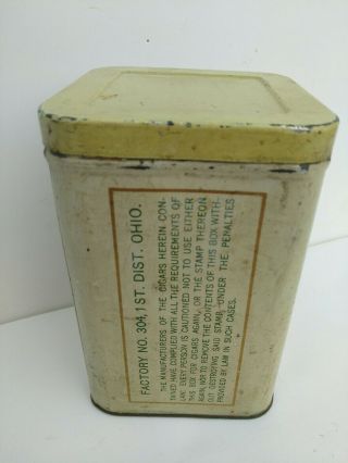 RARE ANTIQUE VINTAGE RICE ' S AGENT CIGARS TOBACCO TIN CAN EMBOSSED 3