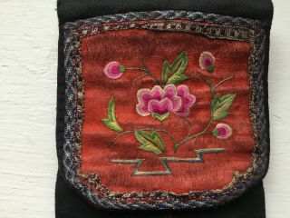 Antique Qing Dynasty China Chinese Embroidered Wallet Rare