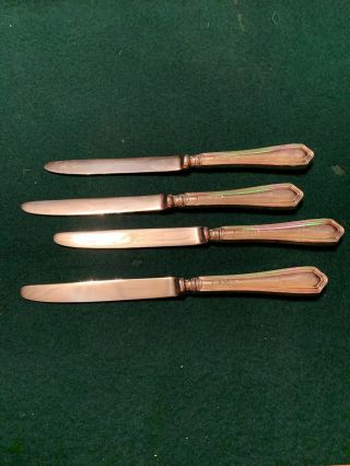4 Vintage Solid Sterling Silver Handled Butter Knives Cutlery Knife