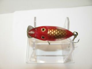 HEDDON TINY RIVER RUNT IN RED GOLD FISH FLASH COLOR 3