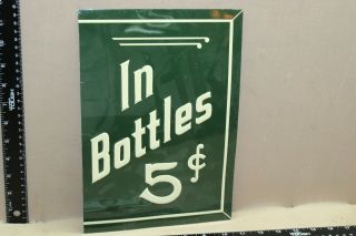 Rare Vintage Drink Coca Cola In Bottle 5 Cent Embossed Metal Sign Gas Oil Farm
