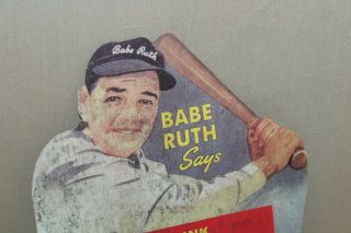 RARE 1930 ' s BABE RUTH RED ROCK COLA BOTTLE TOPPER SIGN GENERAL STORE BASEBALL 3