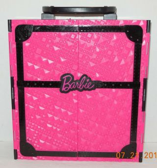 2011 Mattel Barbie Closet Carrying Case Pink With Black Handle