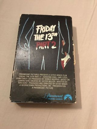 Friday The 13th Part 2 Beta Betamax - Not Vhs - Rare W Box