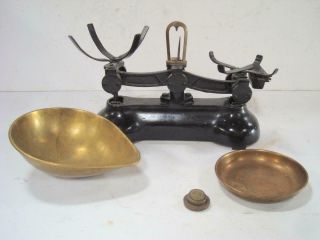 1940s Vintage Labrasco Cast Iron & Brass Balance Weight Scale British Made
