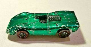 1970 Mattel Hot Wheels Ferrari 312p " Red Line " (green) Us Good Rare Car