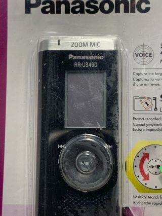 Panasonic RR - US490 IC Voice Recorder Built In Zoom Microphone RARE 2