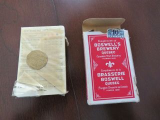 ANTIQUE BOSWELL ' S EXPORT ALE QUEBEC CITY PLAYING CARDS 2