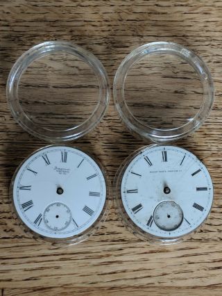 Antique Pocket Watch Movements,  Elgin And Waltham.