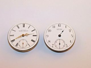 Vintage Waltham 18s Pocket Watch Movements,  1893 7 Jewel No.  1 & 1890 7 Jewel No.  1