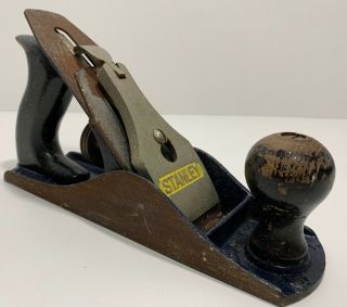 Vintage 9” Stanley No.  4 Wood Bailey Plane Wood Tool Rare Made In Usa