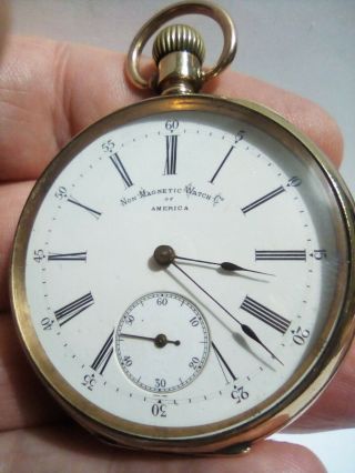 " Rare " G/p Non Magnetic Watch Co Of America,  Open Faced Pocket Watch 15 Jewels.