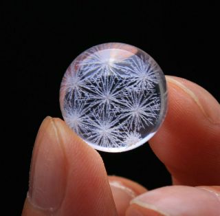 7.  8g Find Rare Natural Pretty Snowflake Phantom Quartz Crystal Sphere Ball72