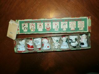 Vintage Antique Porcelain Ceramic Commodore Christmas Card Place Settings Holder
