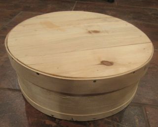 Wooden Cheese Box W Lid Round Large Heavy 15 " X 5.  5 " Seymour Woodenware Wisconsin