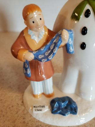 Coalport Characters The Snowman The Gift Figurine Hand Painted Bone China Rare 3