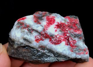 25g Rare Natural Gem Red Cinnabar Crystal Minerals Specimens Guizhou China