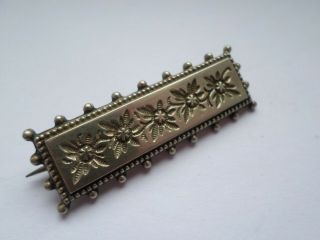 Antique Unstamped Late 19th Early 20th Century Sterling Silver Fronted Brooch