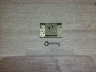 Brass English Make 3 " Vintage Drawer Lock With Key.