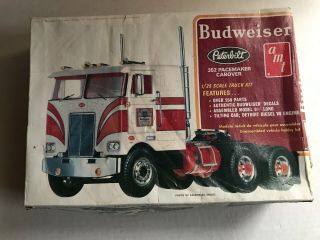 1/25 Scale Amt Budweiser Peterbilt 352 Pacemaker Cabover Truck Model Kit
