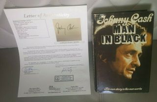 Very Rare Johnny Cash Music Legend Signed Autographed Man In Black Book Jsa Loa