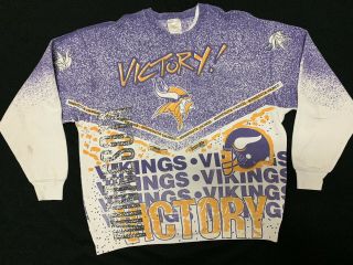 Rare Vintage 90s Magic Johnson Ts Nfl Minnesota Vikings Sweatshirt Size Xl
