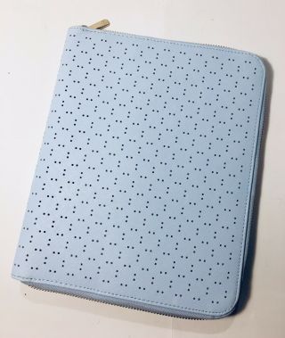 Kikki K Ice Blue Perforated Leather Compendium Planner A5 Limited Edition - Rare