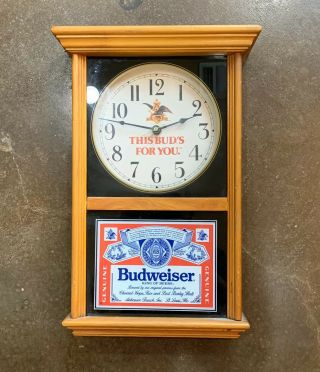 Rare Vintage Anheuser Busch Beer Mantle Bar Clock Pub Man Cave