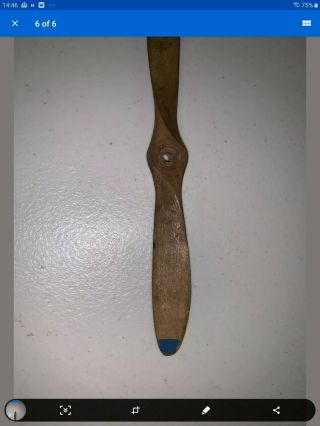 Vintage Authentic Wooden Model Airplane Propeller.  Spitfire 6” Rare.