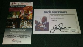 Jack Nicklaus Golf Legend Signed Autographed 3x5 Index Card Rare Jsa B