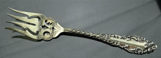 Rare Baker Manchester Sterling Silver Lafayette 6 " Pierced 4 Tined Fork 1898 Nr