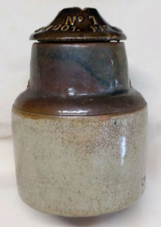 Weir Monmouth No.  1 Patent 1892 Stoneware Canning Jar - Rare Size