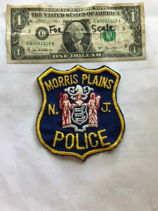 Rare Old Morris Plains Jersey Police Patch Un - Sewn In Great Shape
