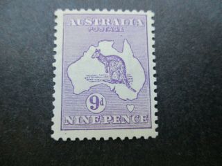 Kangaroo Stamps: 9d Violet 2nd Watermark Rare (d172)