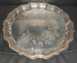 Vintage Wm A Rogers Silver Plated On Brass Tray