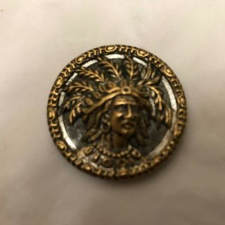 Bbb Antique French World America’s Indian Chief Button