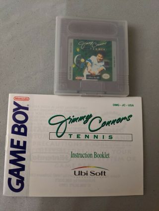 Jimmy Connors Tennis (nintendo Game Boy) Htf,  Rare,  Usa