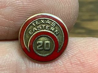 Texas And Eastern Railroad 10k Gold Rare 20 Years Service Award Pin.