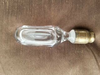Antique Crystal Glass and Brass Lamp Finial Standard Lamp Harp Thread 2