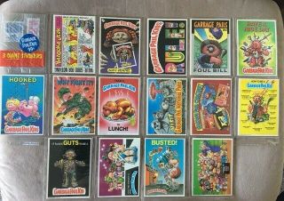 1986 Rare Garbage Pail Kids Giant Stickers Complete Set Of 15,  Wrapper