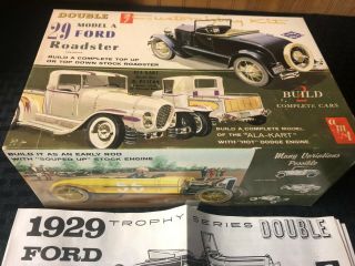 AMT ‘29 Ford Model A Roadster Ala Kart Double Kit Issue T - 129 RARE 1 2